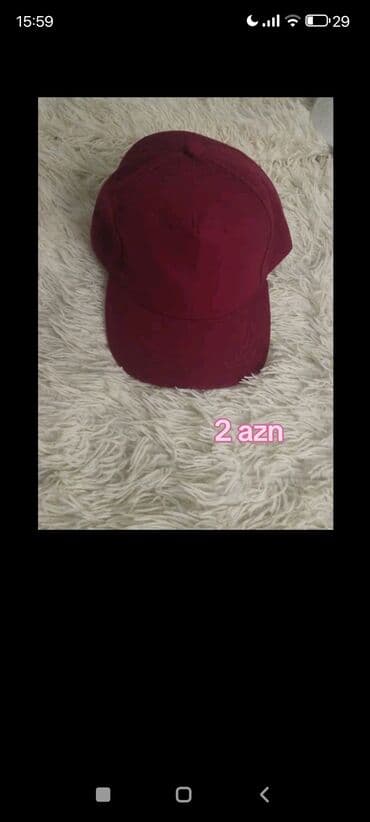 Другая мужская одежда: - Bordo rəngli papaq – sadə, klassik beyzbol kəsimi, möhkəm günlüyə — 1