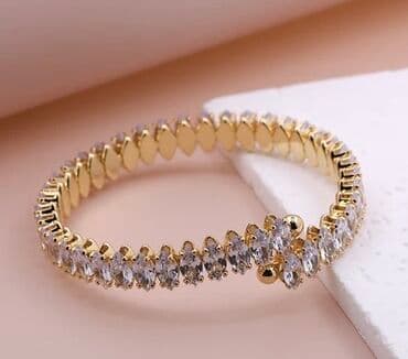 yuxuda yaxa sancağı görmək: Zərif daşlı qolbaq+ üzükdə hədiyye üstündə - Material: qızılı tonlu — 1