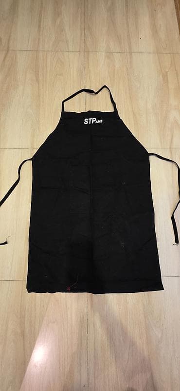 ножи самура в баку: Qara önlük – STP AMZ loqolu - Rəng: qara - Boyun üçün bərkidilmiş — 2