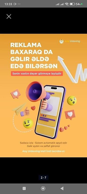 şebeke pencere: Xidmət: Any Unboxing – reklam izləyərək gəlir qazanma və sürpriz qutu — 2