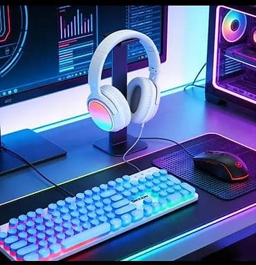 Skylon RGB işıqlı klaviatura - Tam ölçülü, 104 düyməli dizayn: ox