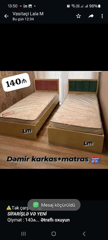 tek krafat: ⚠️Tək çarpayı*👑 _*SİFARİŞLƏ VƏ YENİ*_ Qiymət : 140₼ — 2