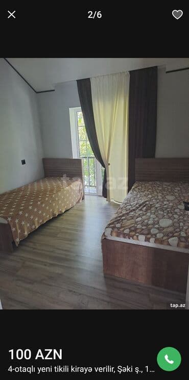 genclikde ayliq kiraye evler: Kirayə: 4 otaqlı mənzil, Şəki şəhəri Planlaşdırma və sahələr: - Açıq — 4