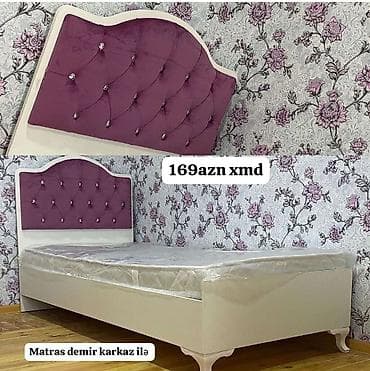 kravat setkasi: Tək nəfərlik çarpayı və matras dəsti - Başlıq: yumşaq parça ilə — 1