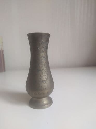 ваза напольная стеклянная высокая без узора: Старинная ваза (латунь)Ручная работа — 1