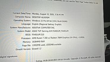 macbook 12: ASUS TUF Gaming A14 (FA401UM) - Prosessor: AMD Ryzen 7 260 (16 — 4