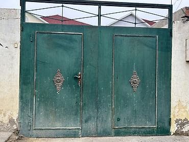 Dəmir Həyət darvazası, Yana açılan, Mexaniki, Şəbəkə ilə, rəng - Yaşıl