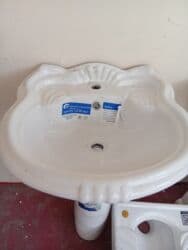 Çanaq üçün kranlar: Ayaqüstü lavabo dəstləri – pedestallı, kran üçün 1 deşikli, axıntı və — 7