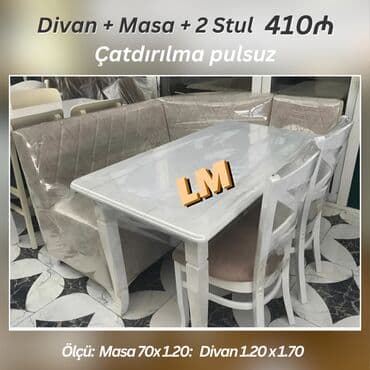 metbex stul: Mətbəx oturacaq dəstləri Divan, masa + 2 stul Endirimle 410-420 azn — 3