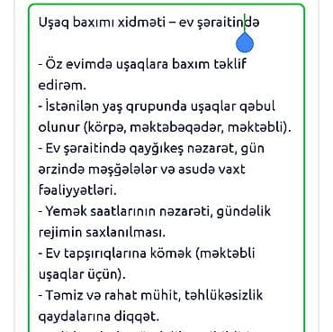 sumqayitda evde masaj: Uşaq baxımı xidməti – ev şəraitində - Öz evimdə uşaqlara baxım təklif — 1