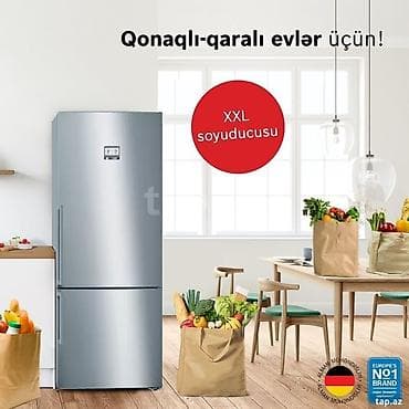 soyducu islenmis: 2 qapılı Bosch Soyuducu Satılır, rəng - Gümüşü — 1