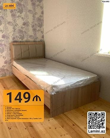 Tək nəfərlik çarpayı – Kod: 6983 - Ölçü: 90 × 200 sm - Mexanizm