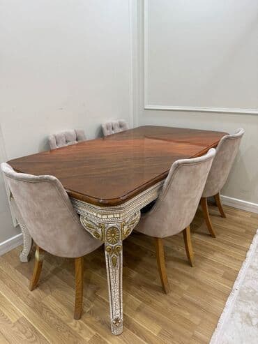 Daewoo: Для гостиной, Б/у, Раскладной, 6 стульев — 1