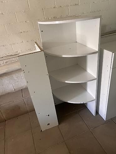 any unboxing ofis: Ağ rəngli modul mebel dəsti - Material: MDF/Laminit, parlaq ağ səth — 7