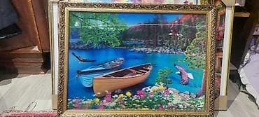 Ev saatları: Çərçivəli dekorativ tablo kolleksiyası - Mövzu: təbiət mənzərələri və — 3