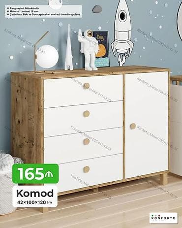 taxta komod: Komod – uşaq/yeniyetmə otaqları və ümumi interyer üçün funksional — 1
