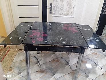 bağ ucun masa: Mətbəx masası, Transformer, Şüşə, Kvadrat masa — 4