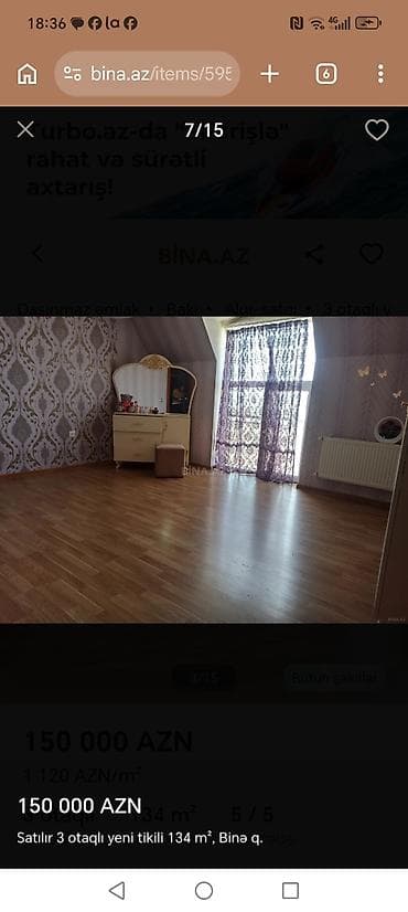 binə qəsəbəsində evlərin satışı: 3 otaqlı, Yeni tikili, 134 kv. m — 7