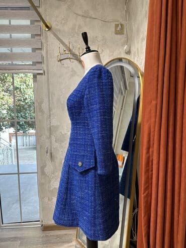 Женская одежда: RƏNGİ:Tünd göy Material:Channel (Şanel) Parça Vəziyyəti:Yeni — 2