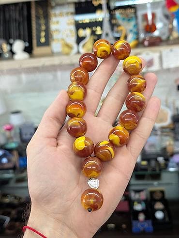 ebanit tesbeh: Məhsul: Təsbeh kolleksiyası – iri ölçülü dekorativ daş muncuqlu — 4