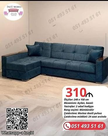 divan: Künc divan, Yeni, Açılan, Bazalı, Parça, Şəhərdaxili pulsuz çatdırılma — 1