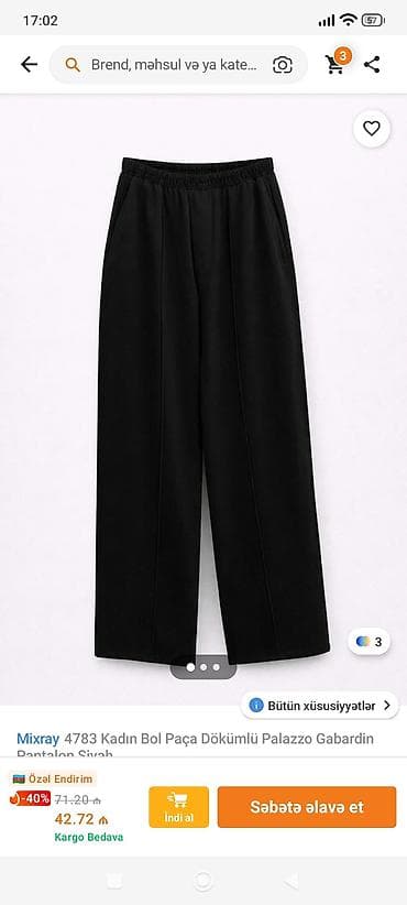 Şalvar, S, rəng - Qara