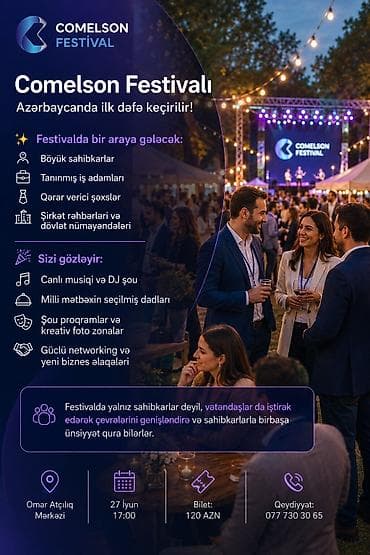 demir seyf qapi: Comelson Festivalı Azərbaycanda ilk dəfə keçirilir! ✨ Festivalda bir — 1