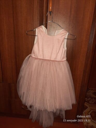 детские карнавальные платья: Uşaq üçün ziyafət/gecə paltarı - Rəng: Pudra-çəhrayı - Üst hissə — 1