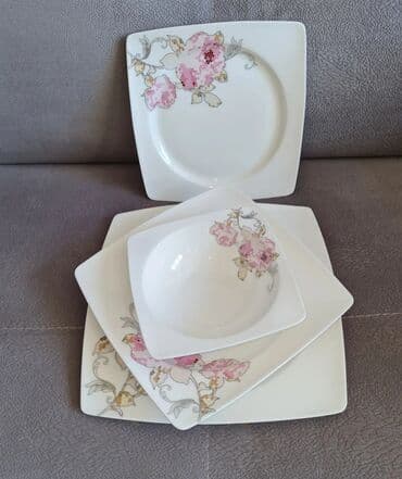 Boşqablar, 6 ədədli dəst, rəng - Ağ, Farfor, Türkiyə