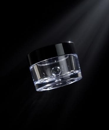 3 reqemi: Şəffaf plastik kosmetik qab – qara vintli qapaqla - Material: möhkəm — 2