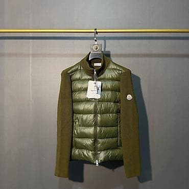 Üst geyimləri: Moncler hibrid kişi jaketi Qara və Yaşıl Bütün Ölçülər Var! Zeng edib — 3