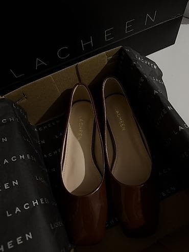 женские бордовые туфли: Балетки, Размер: 37.5, цвет - Коричневый, Новый — 2