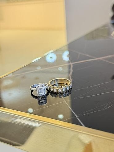 brilliant komplektlər: Dəstə daxildir: Üzük, Ağ qızıl — 2