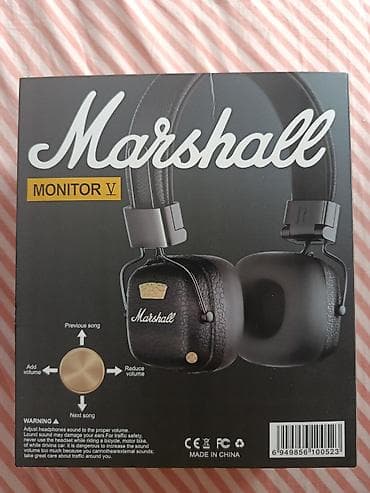 bluetooth qulaqciqlar: Yeni Simsiz (Bluetooth) Qulaqcıqlar, Marshall, rəng - Qara — 6