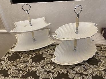 ps servis: İki mərtəbəli servis qablari dəsti 8 dəstdir. Hər qabdan 2 ədəddir — 3