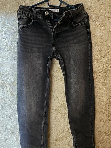 koja şalvarlar: Pull bear Bershka Zara Şalvarlar 32-34 Rəngli yuyulma effektli jeans — 9