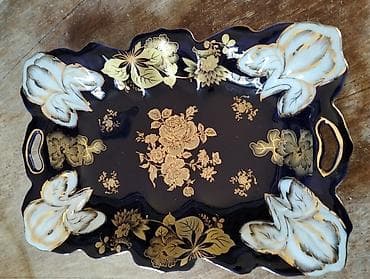 Qara porselen dəstxərcək/tray - Material: yüksək keyfiyyətli porselen — 3