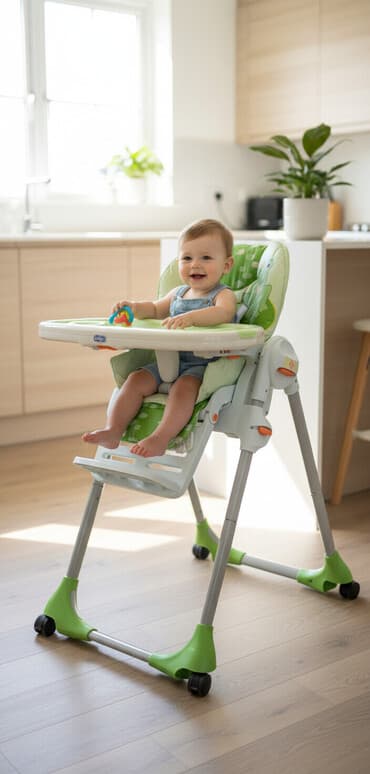 Chicco yemək masası. Hər bir funksiyası işıək vəziyyətdədir. Şəkildə