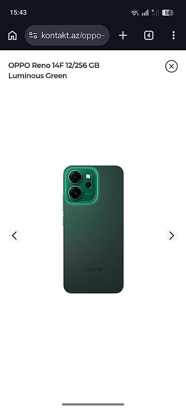 oppo a31: Oppo Reno 14, 256 GB, rəng - Yaşıl, İki sim kartlı, Sənədlərlə, Sensor — 2