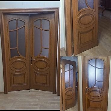 islenmis qapi satiram: 3 Eded temiz taxta ev qapısı. 1 Eded qoşa qapı. Hamısı bir yerde — 1