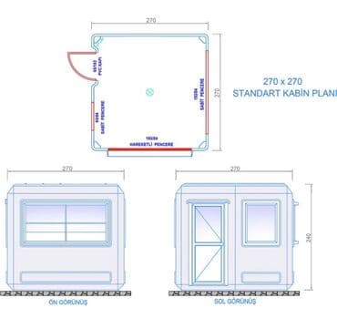 konteynerdən mağaza: 7.29 m² Sökülə bilən Kabin Qırmızı Marlboro Köşkü Mühafizə Köşkü — 5