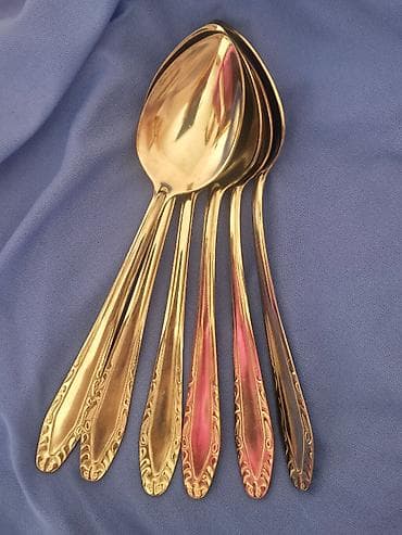 qab qaşiq: Ложки советские, новые, нержавейка, в наборе, 12 шт, в коробке — 3