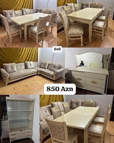 Qonaq dəsti satılır +divan ilə birlikdə cəmi 850₼. Masa açılır. Divan — 1