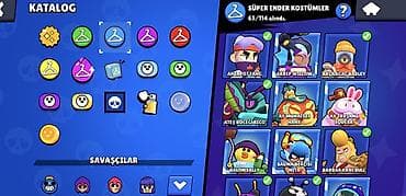 qizil sikke: Brawl Stars hesabı – yüksək trofeyli və zəngin kosmetik kolleksiya — 6
