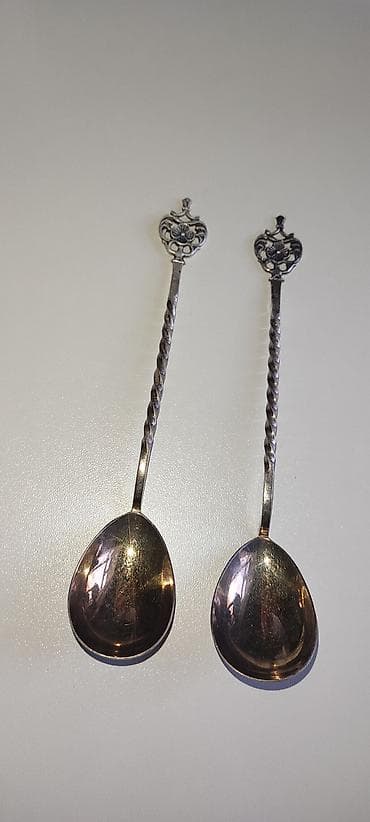 Gümüş çay qaşıqları dəsti (2 ədəd) - Material: 98 faiz tam gümüş — 7
