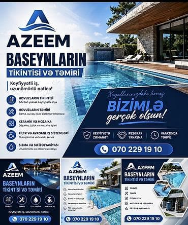 gunəşli inşaat: AZEEM – Baseynlərin tikintisi və təmiri Xidmətlər: - Baseynlərin — 2