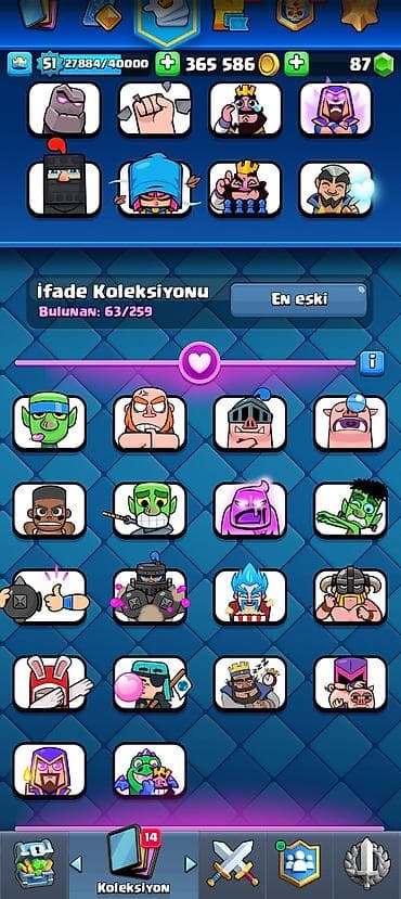 smart saat mi: Clash Royale oyun hesabı - Kral səviyyəsi: 51 - Kupa: 10615 - Pass — 2