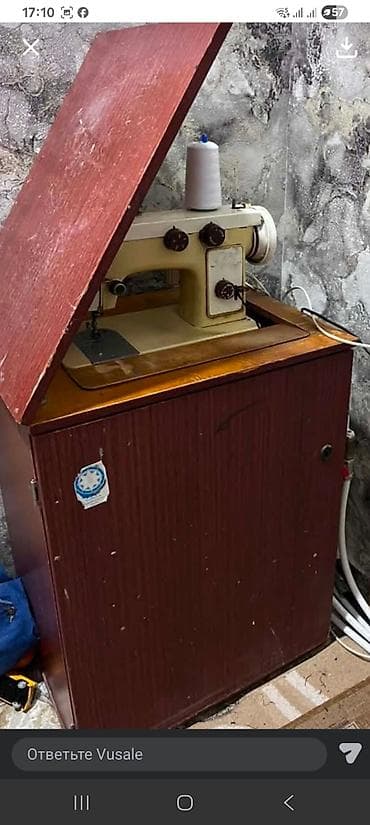 tikiş mawini: Tikiş maşını dəsti – stol və quraşdırılmış elektrikli maşın - — 2