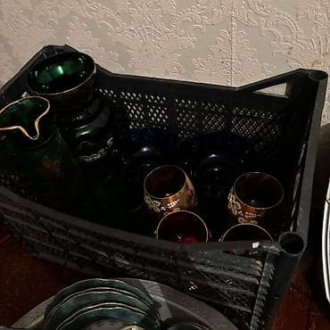 saxsı qablar satışı: Nahar dəsti, rəng - Yaşıl, Farfor, Bohemia, 65 nəfərlik, Çexiya — 3