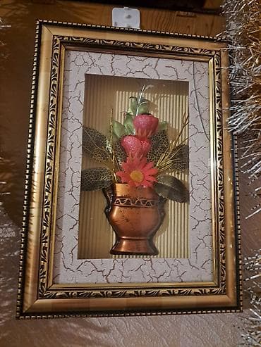 Dekorativ çərçivəli 3D tablo - Dizayn: Qızılı-­bürünc tonlarda